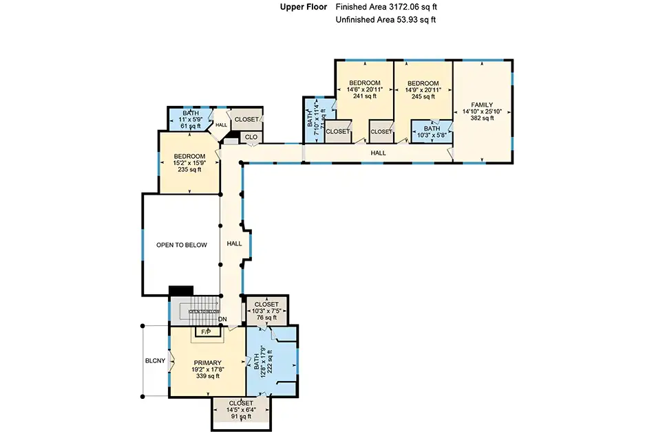 Dexter Meadows Lot 1 Floorplan upper level
